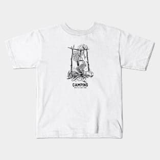 Camping Adventure Sunset Tent Funny Camping Vintage Kids T-Shirt